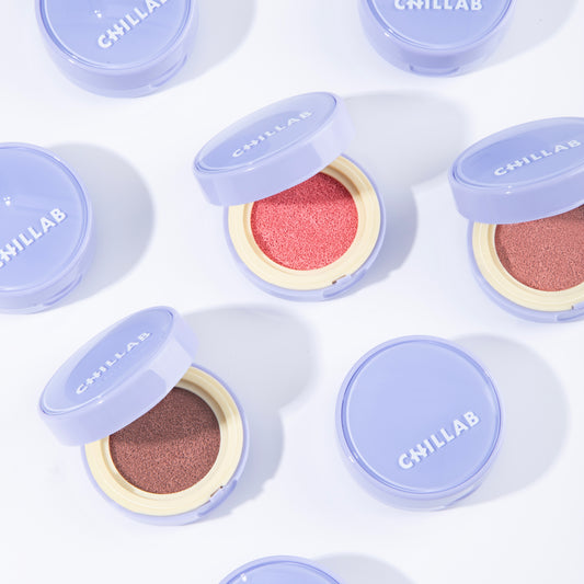 cute tiny cushion blush with vivid colors pink