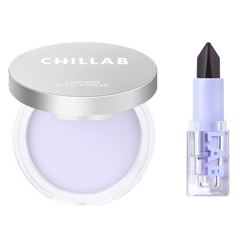 Lavender Matte Powder & Magic Black 2 IN 1 Lipstick Duo