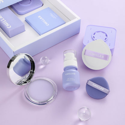 Gift Set - Lavender Matte Powder, Airy White Tone-up Cream and Max Cloudy Puff
