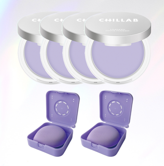 Chillab Super Set: Lavender Matte Powder & Max Cloudy Puff