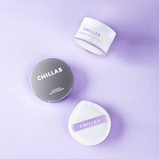 Combo - Vitamin C Airy Clay Mask, Lavender Matte Powder and Max Cloudy Puff