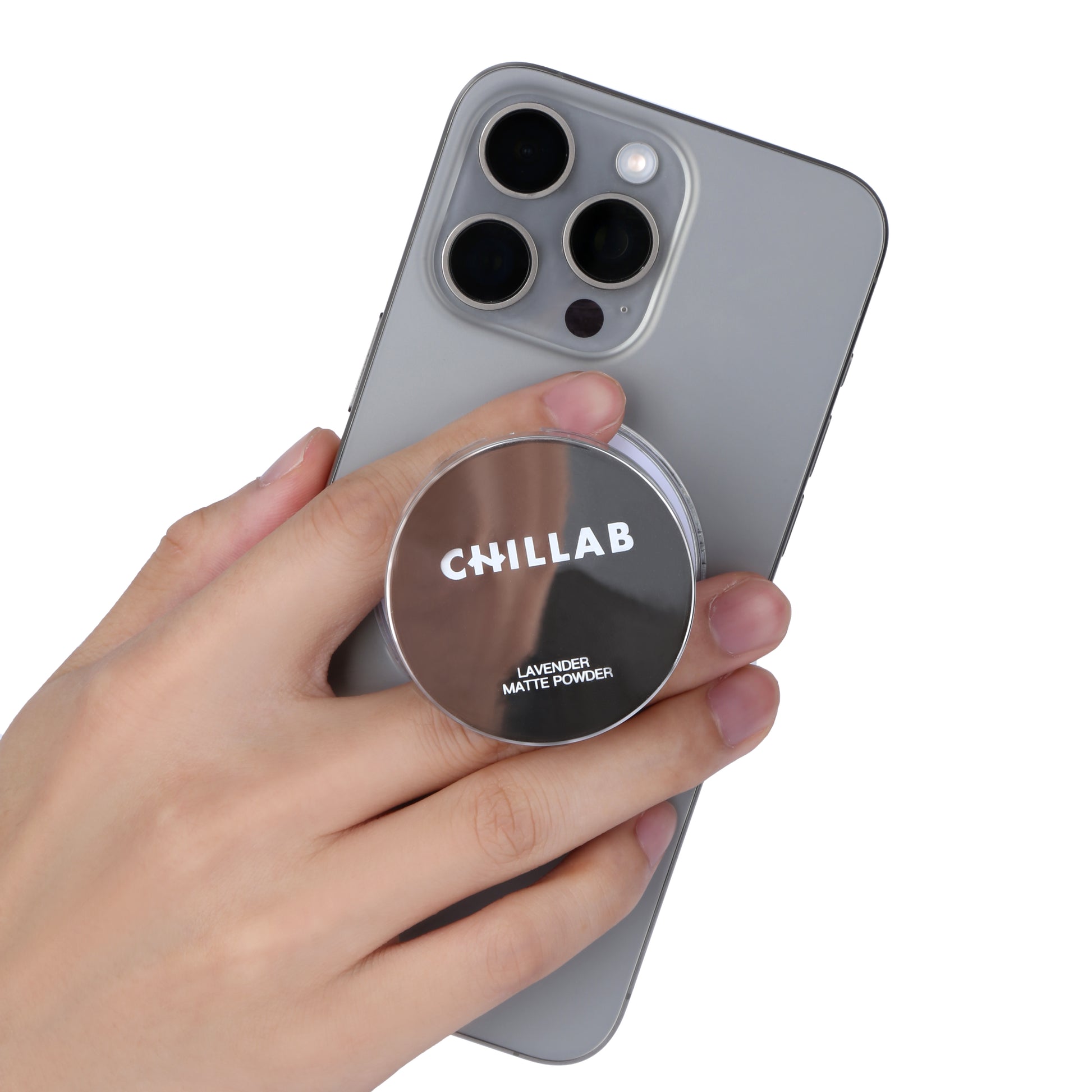 matte powder stick in the phone hand hold as magnetic phone holder