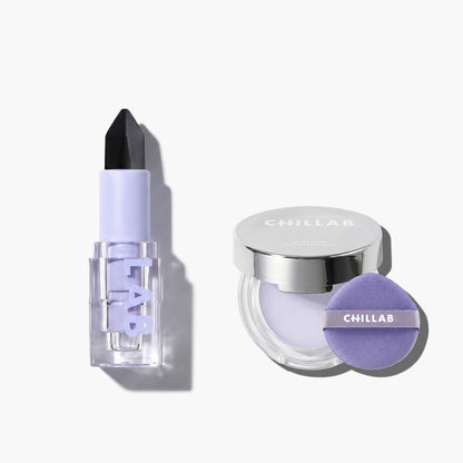 Magic Black 2 In 1 Lipstick & Mini Lavender Matte Powder