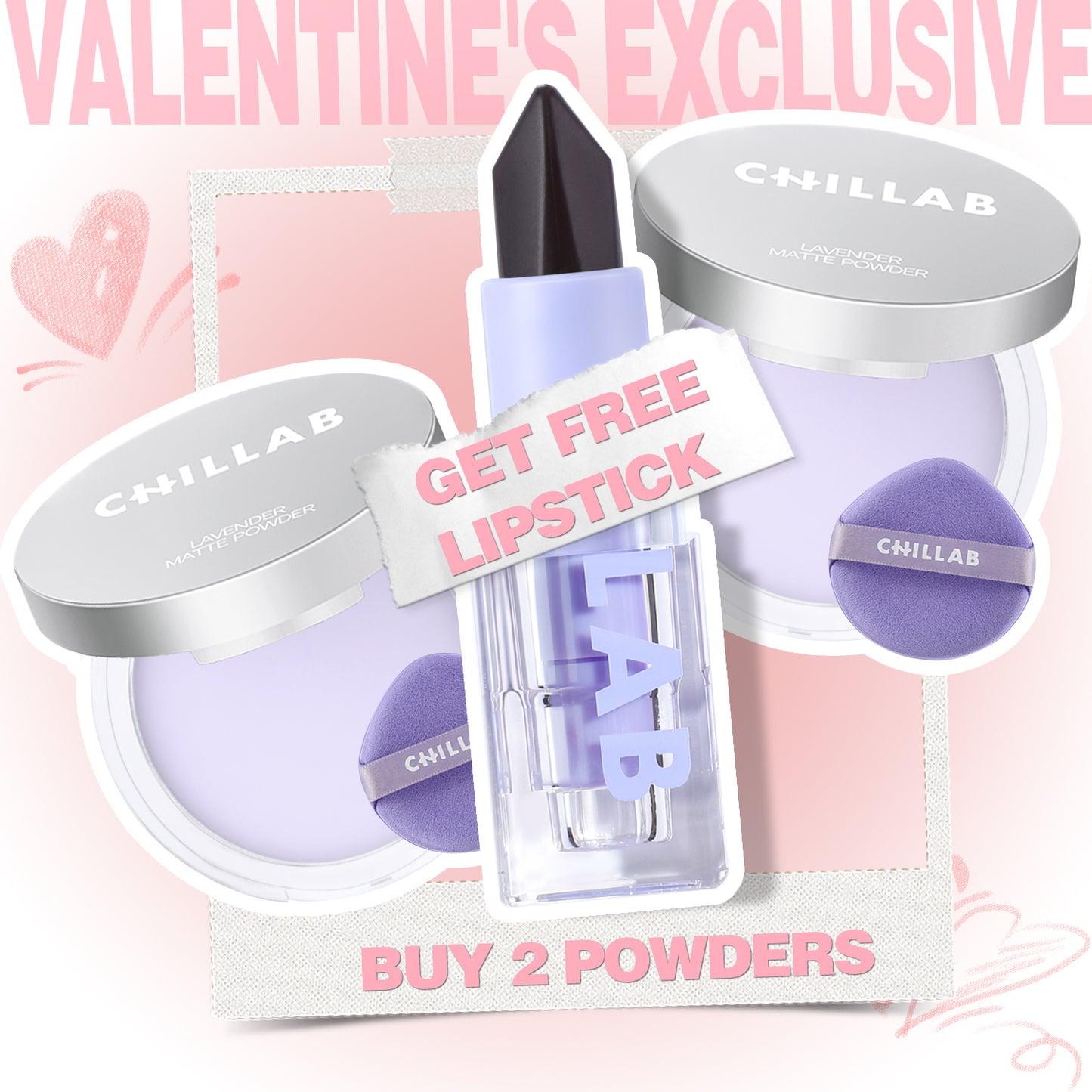 2 Lavender Matte Powder with FREE Lipstick