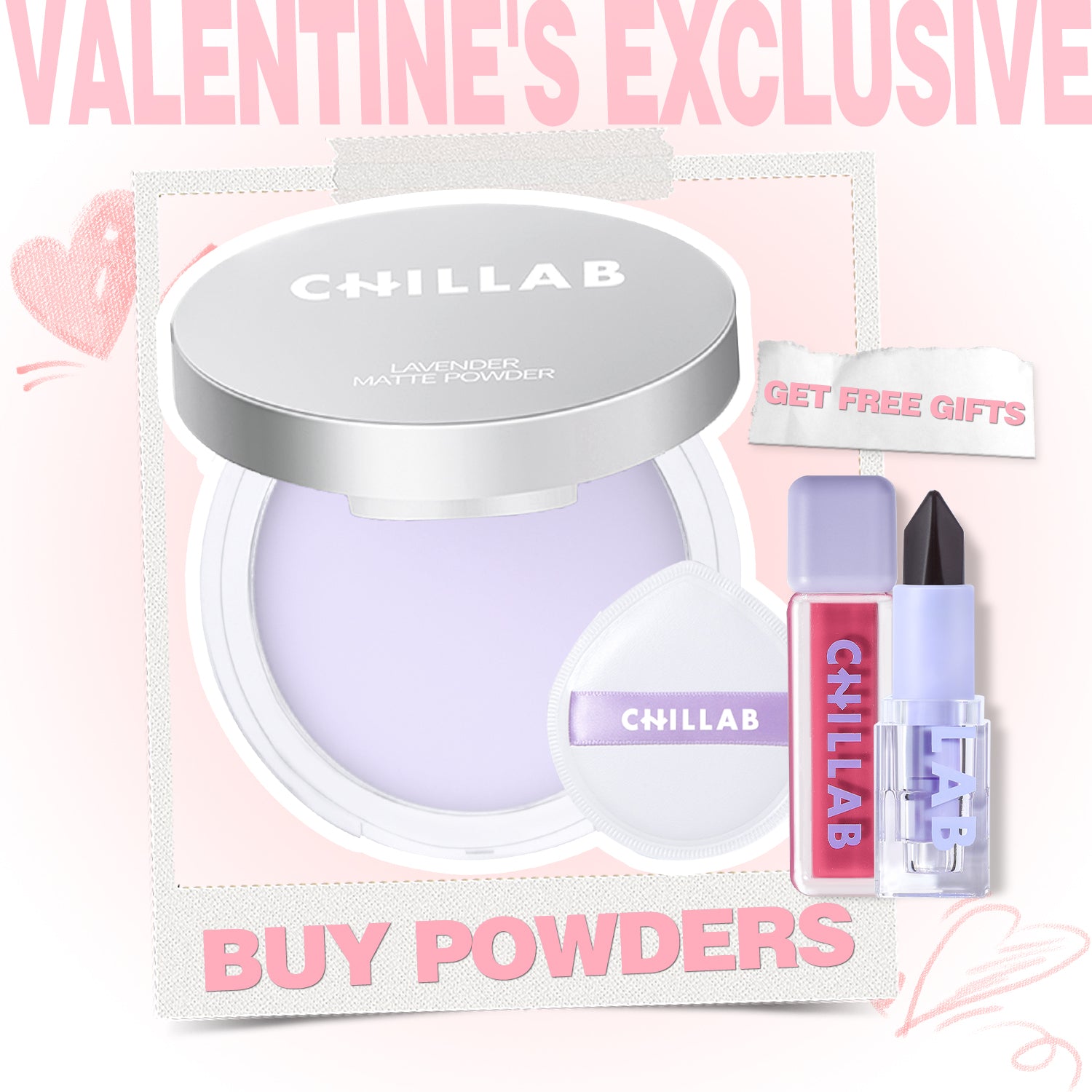  valentine's sale buy lavender matte powder get free lipstick lip gloss